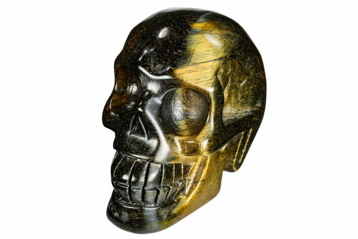 Polished Tiger's Eye Skull - Crystal Skull #111803